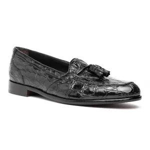 11-582-BLK FRANCO Crocodile Tassel Loafer, Black