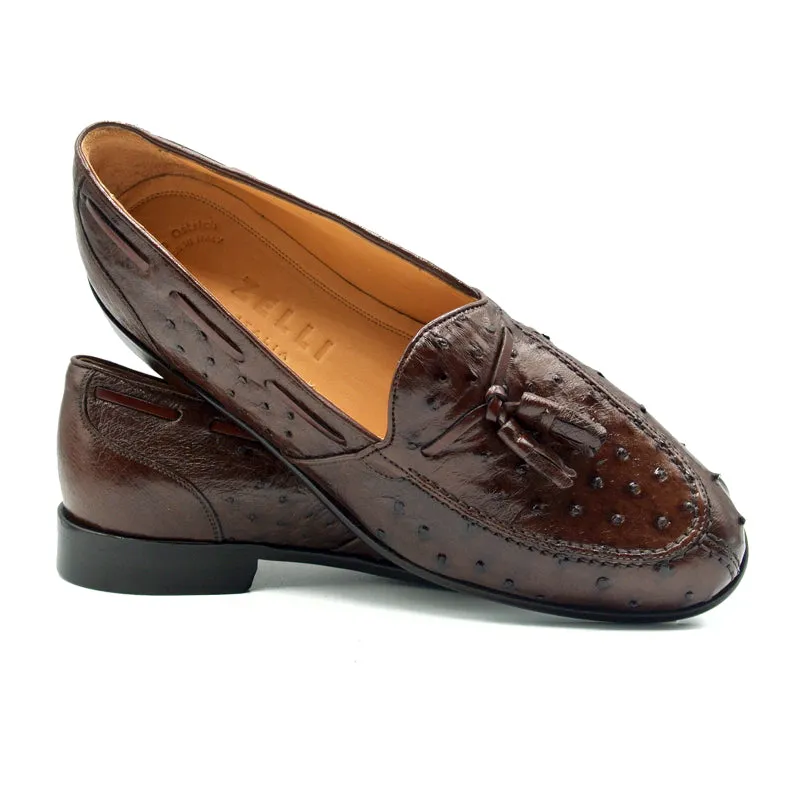 13-581-BRN FRANCO Ostrich Tassel Loafer, Brown