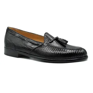 14-580-BLK FRANCO Teju Lizard Tassel Loafer, Black