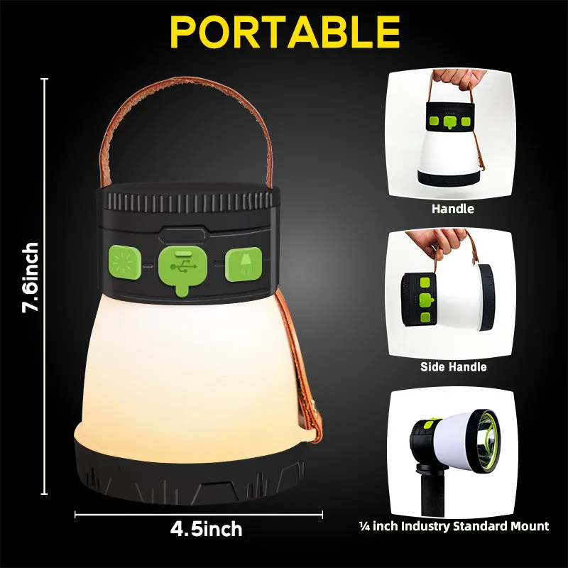 2500 Lumens Handheld Spotlight Solar Camping Lantern Flashlight