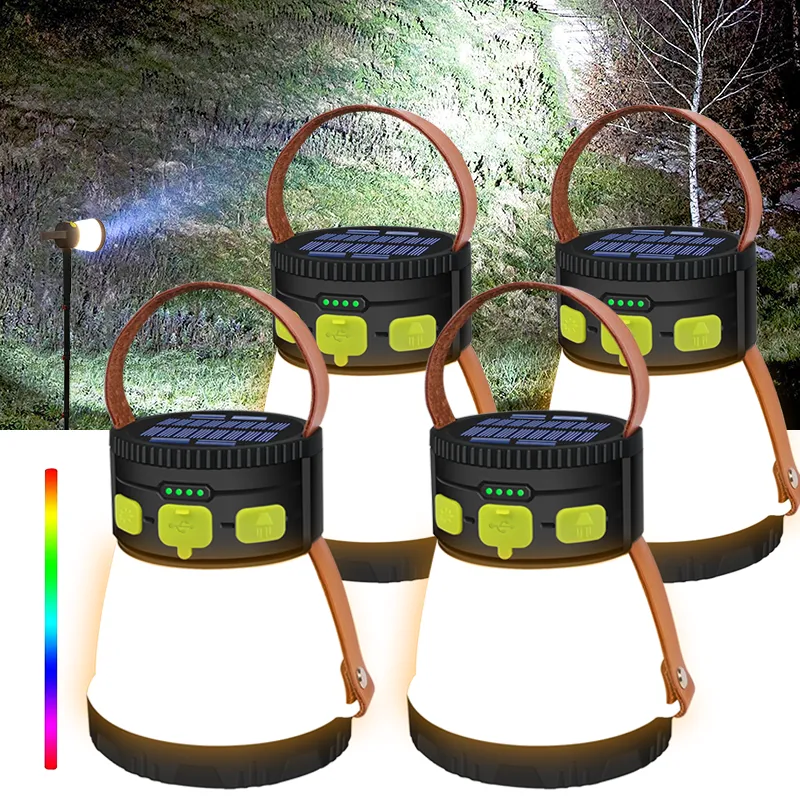 2500 Lumens Handheld Spotlight Solar Camping Lantern Flashlight