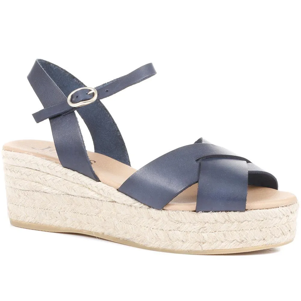 Alaina Leather Espadrille Wedges - ALAINA / 322 056