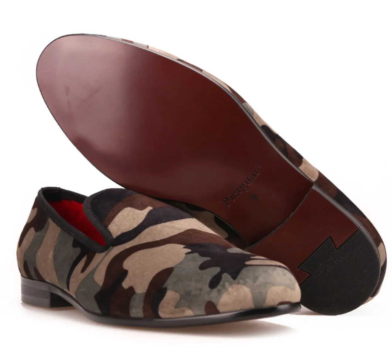 Army Camouflage Velvet Loafers