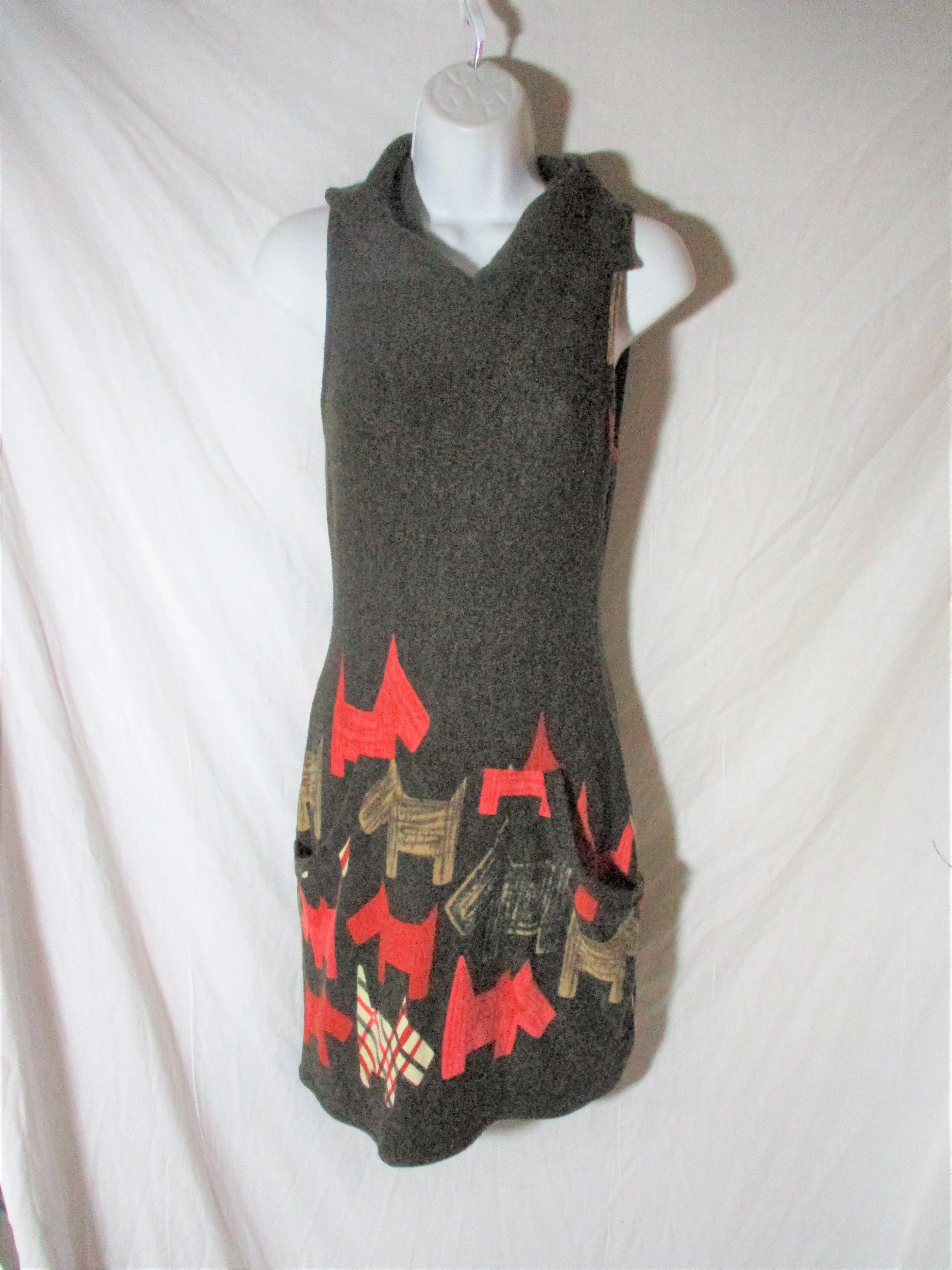 ARYER BIJON WESTY TERRIER SCOTTIE DOG Mini Dress  S Pockets ADORABLE!