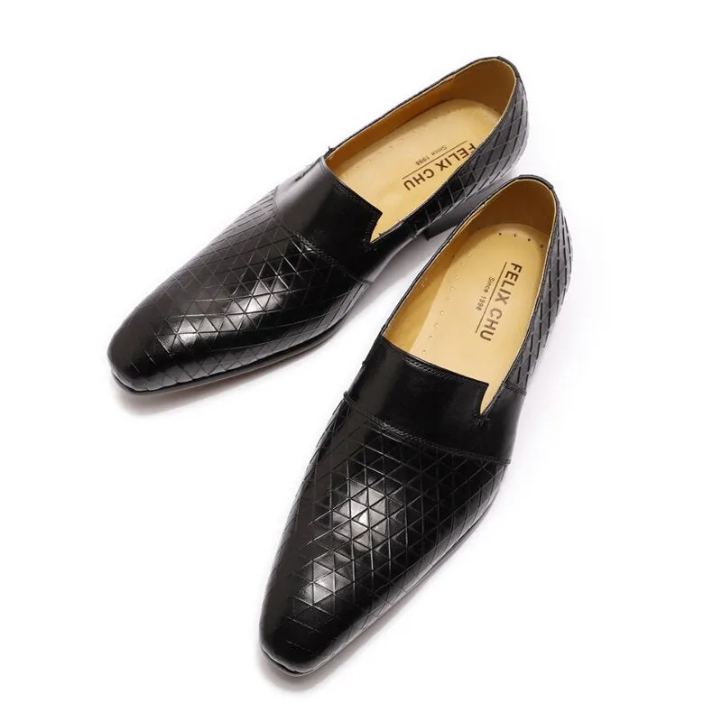 Autumn Shoes Men Wedding Dress Shoes Hand-Painted Brown Black Tassel Loafers Genuine Leather Slip on Male Casual Business Shoe