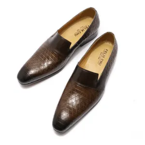 Autumn Shoes Men Wedding Dress Shoes Hand-Painted Brown Black Tassel Loafers Genuine Leather Slip on Male Casual Business Shoe