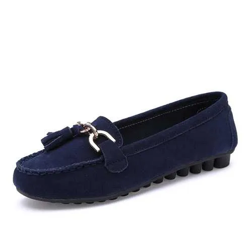 Autumn Women Flat Shoes Tassel Round Toe Flats Soft Sole Flat Loafers