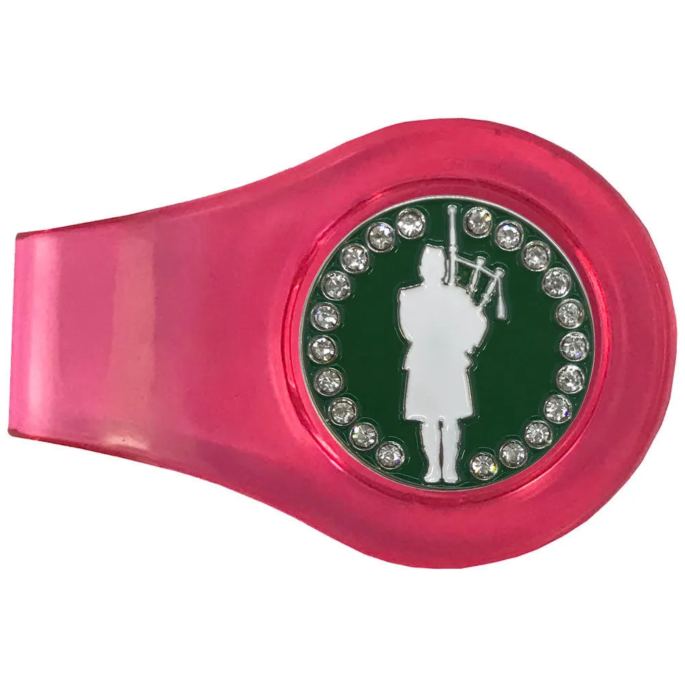 Bagpiper Golf Ball Marker With Colored Clip