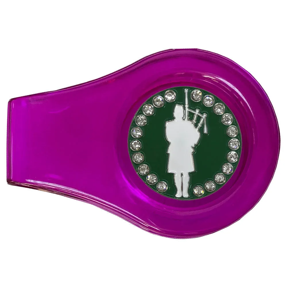 Bagpiper Golf Ball Marker With Colored Clip