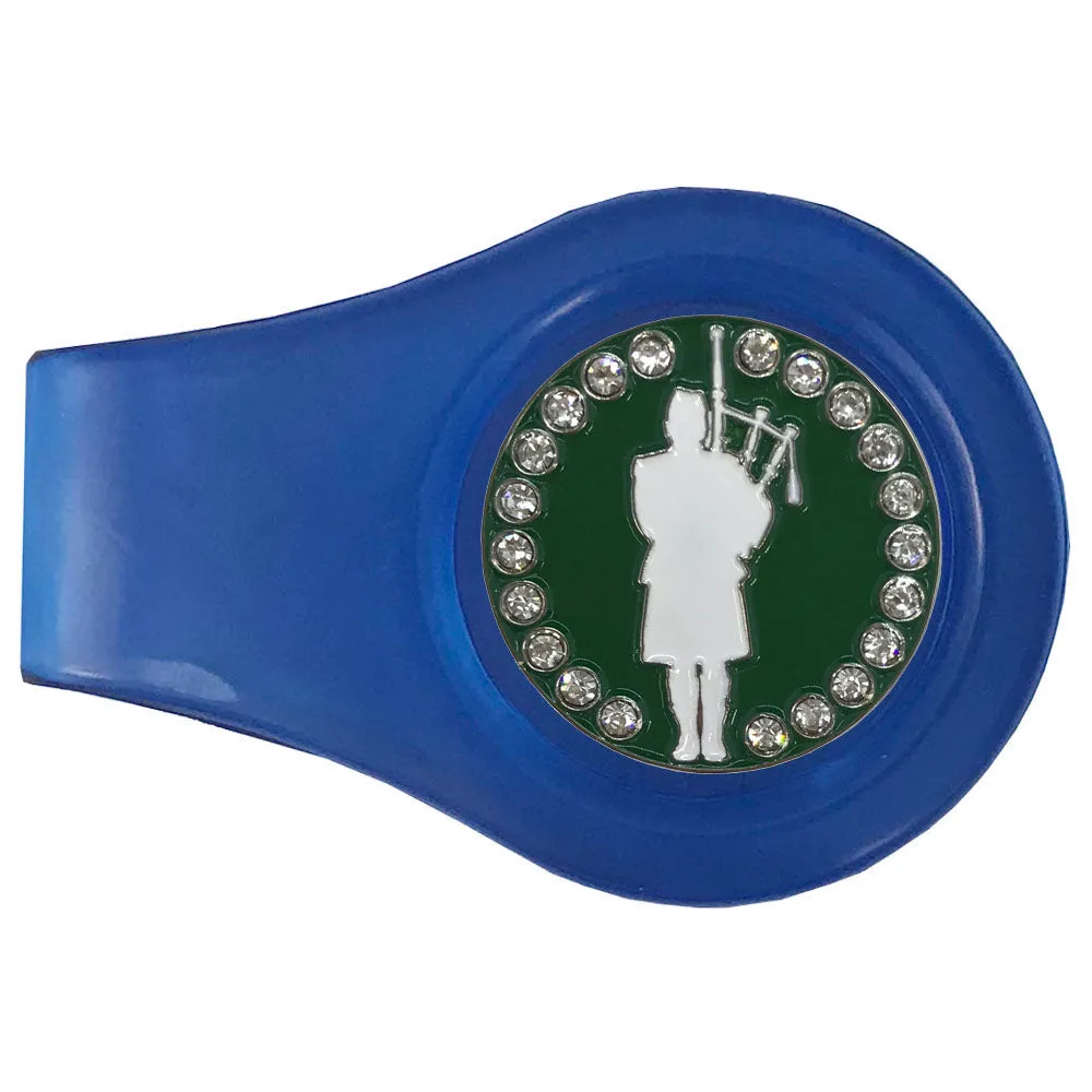 Bagpiper Golf Ball Marker With Colored Clip