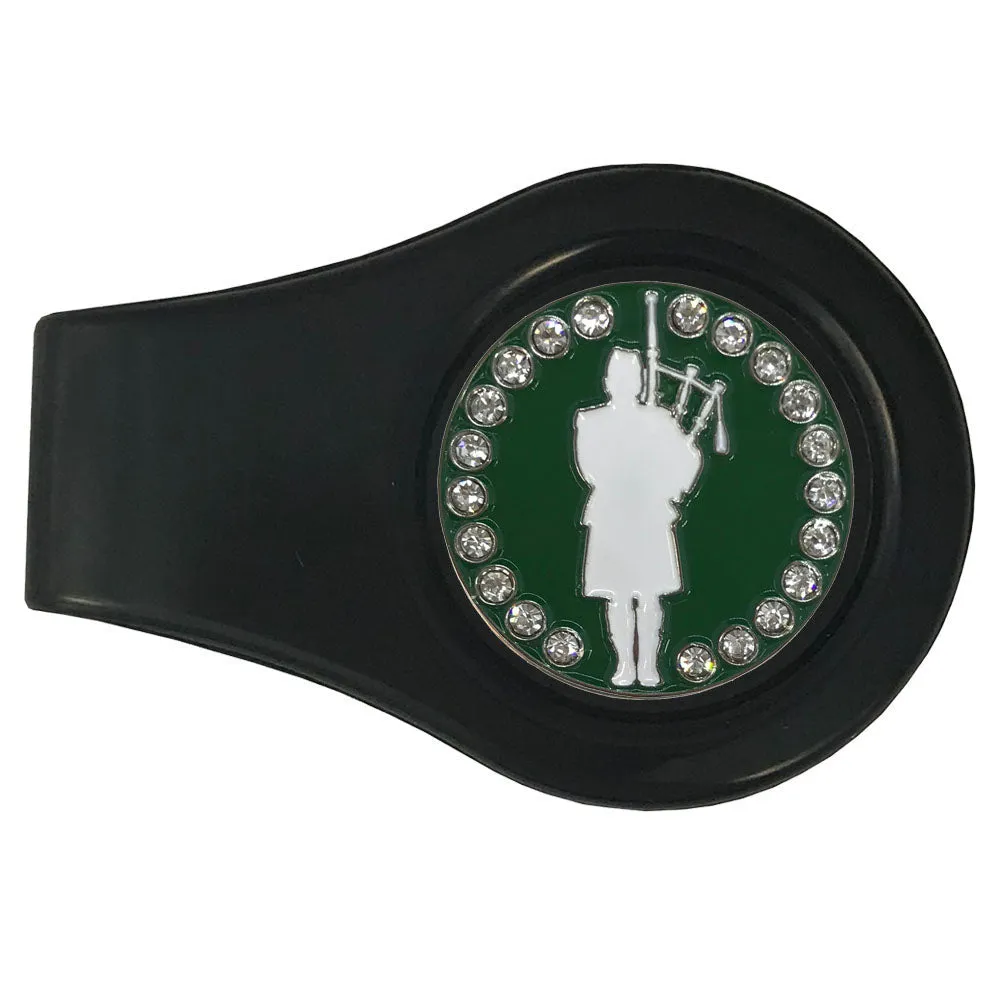 Bagpiper Golf Ball Marker With Colored Clip