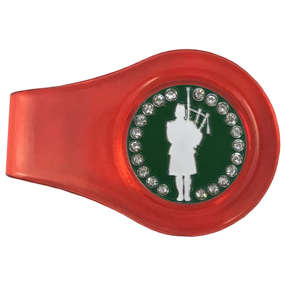 Bagpiper Golf Ball Marker With Colored Clip