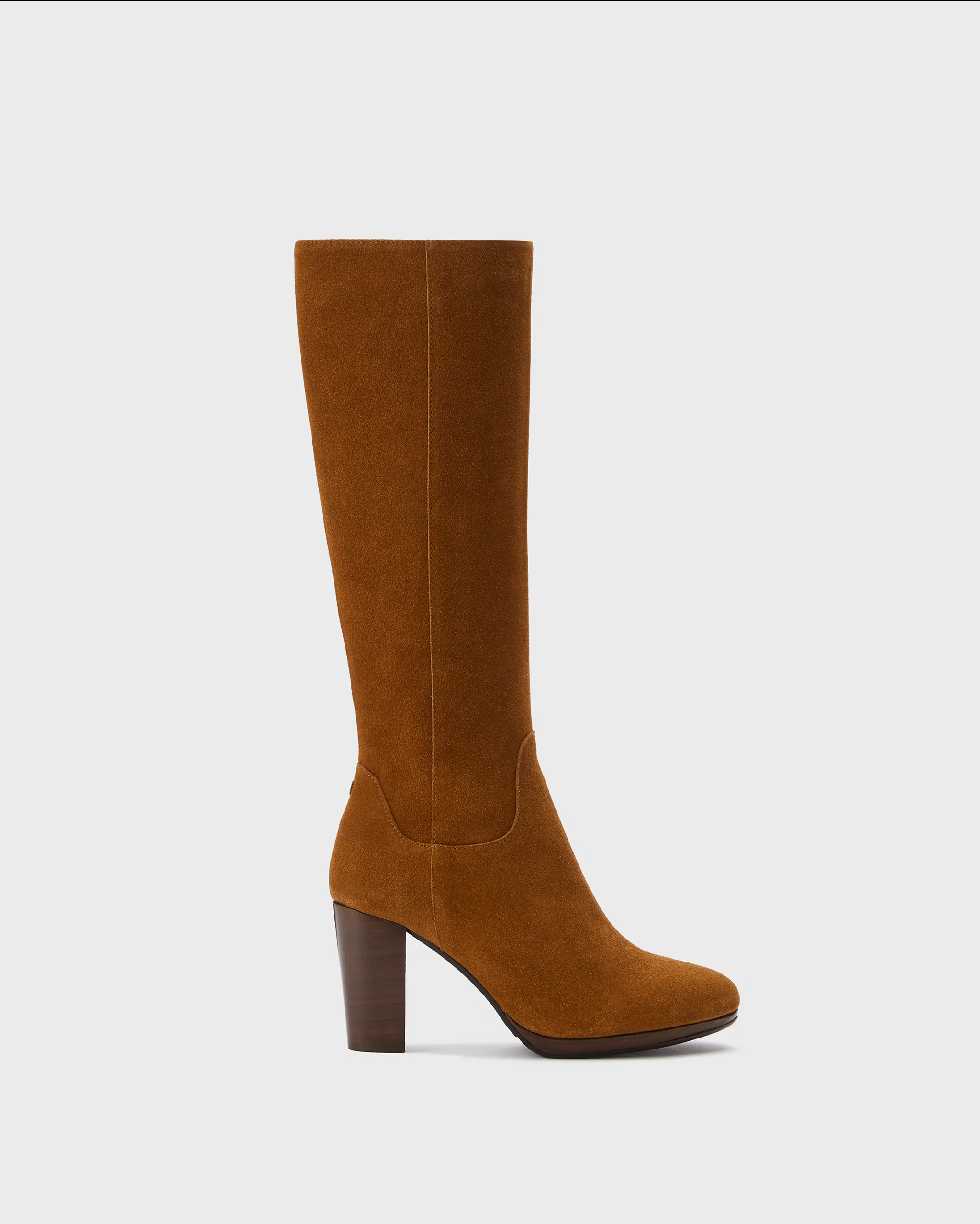 Belmore Knee High Boots in Tan Suede