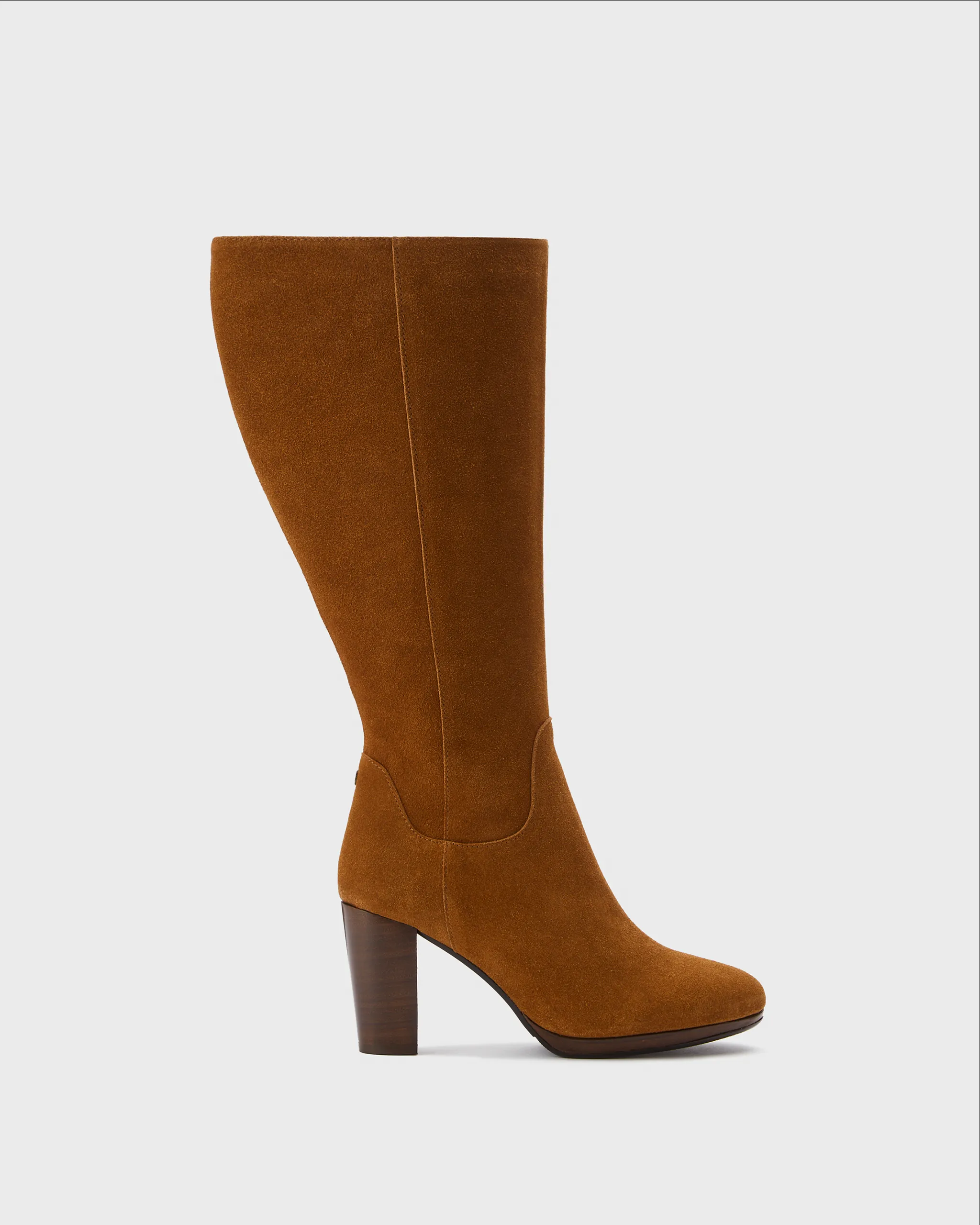 Belmore Knee High Boots in Tan Suede