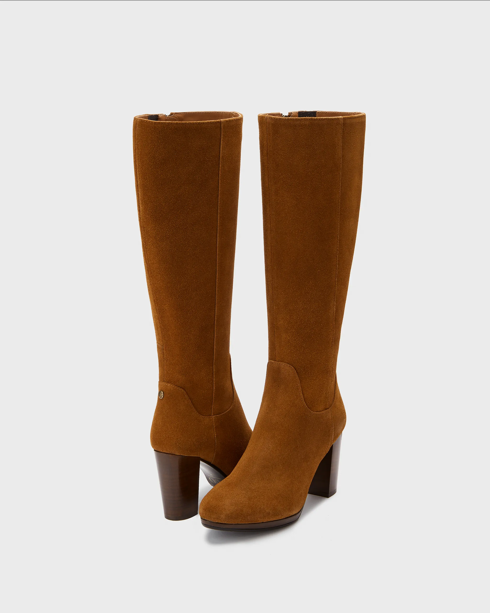 Belmore Knee High Boots in Tan Suede