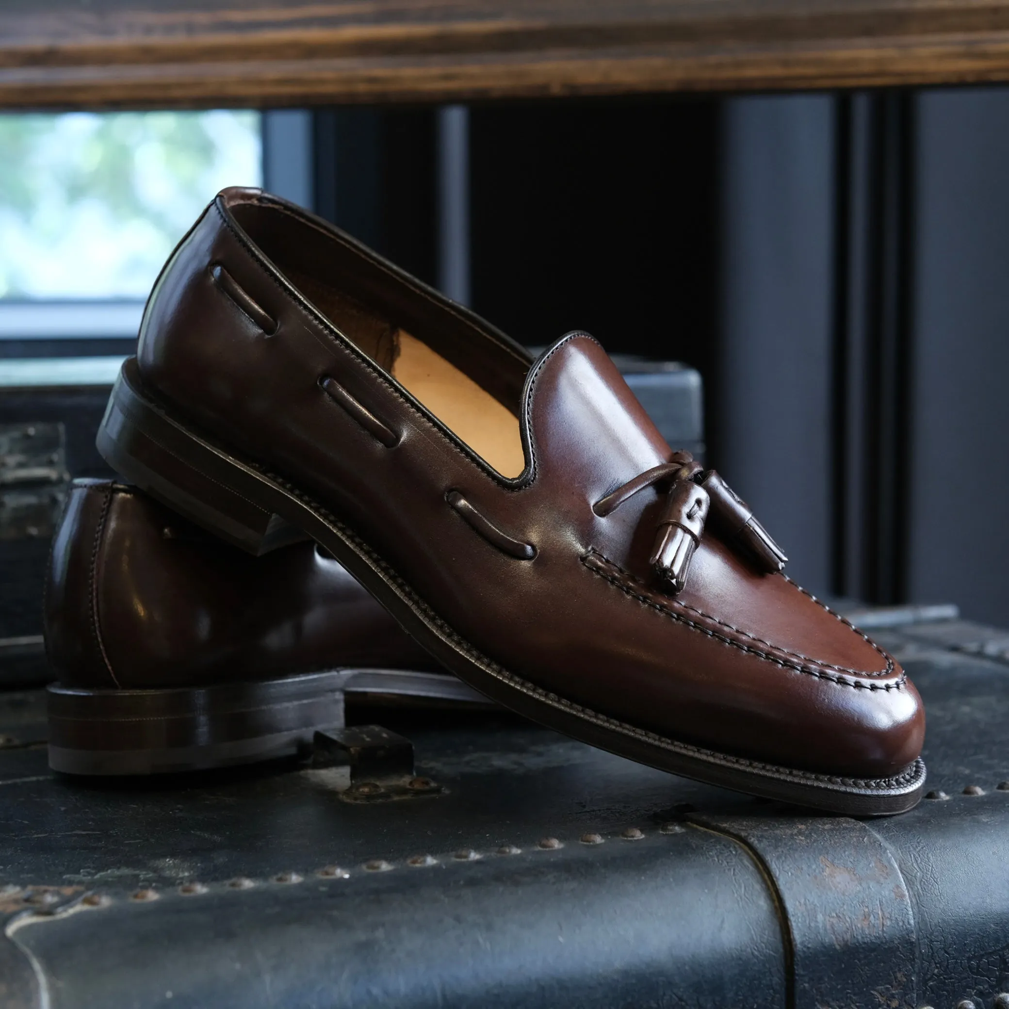 Berwick1707 Shell Cordovan Unlined Tassel Loafer