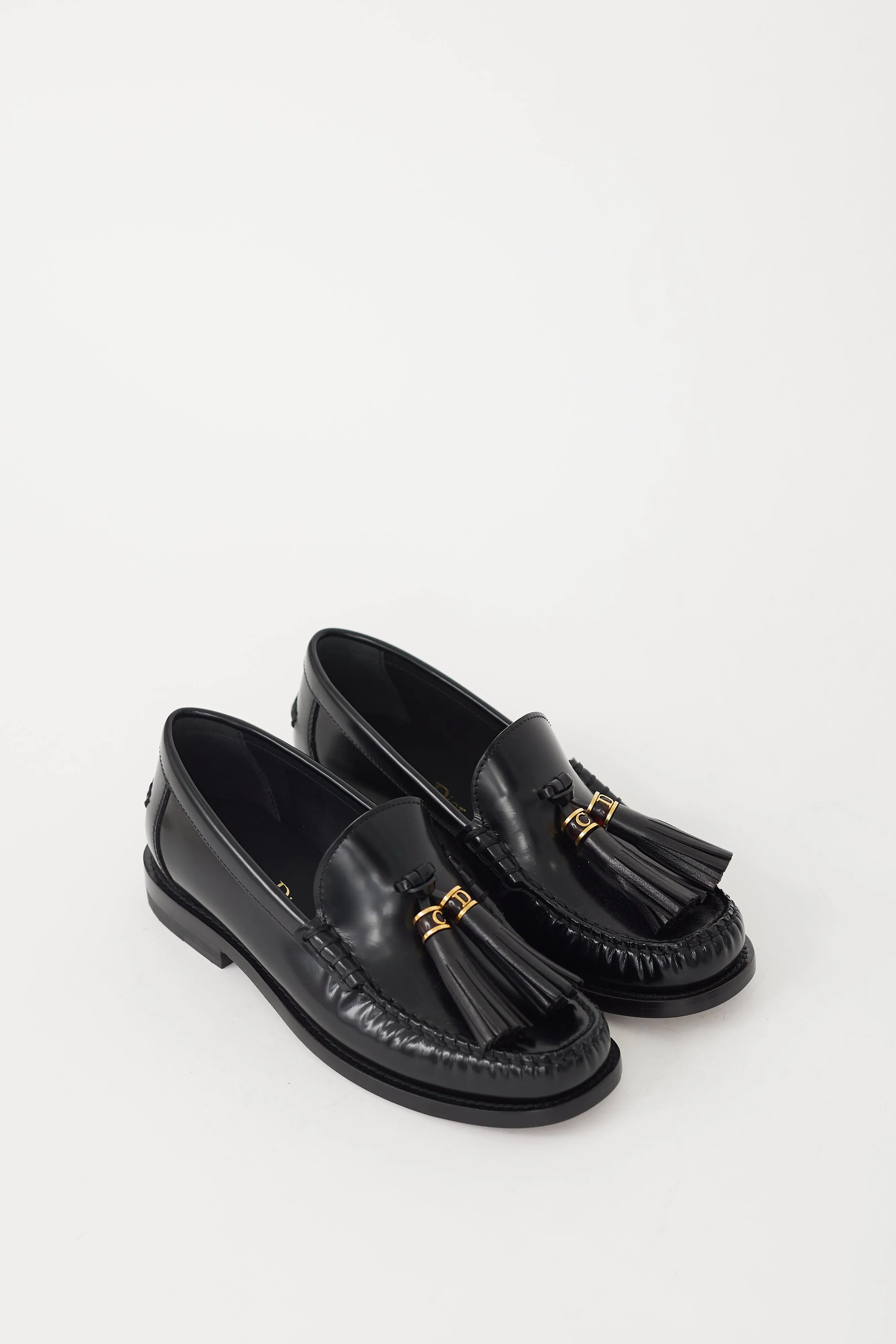 Black & Gold Leather D-Academy Loafer