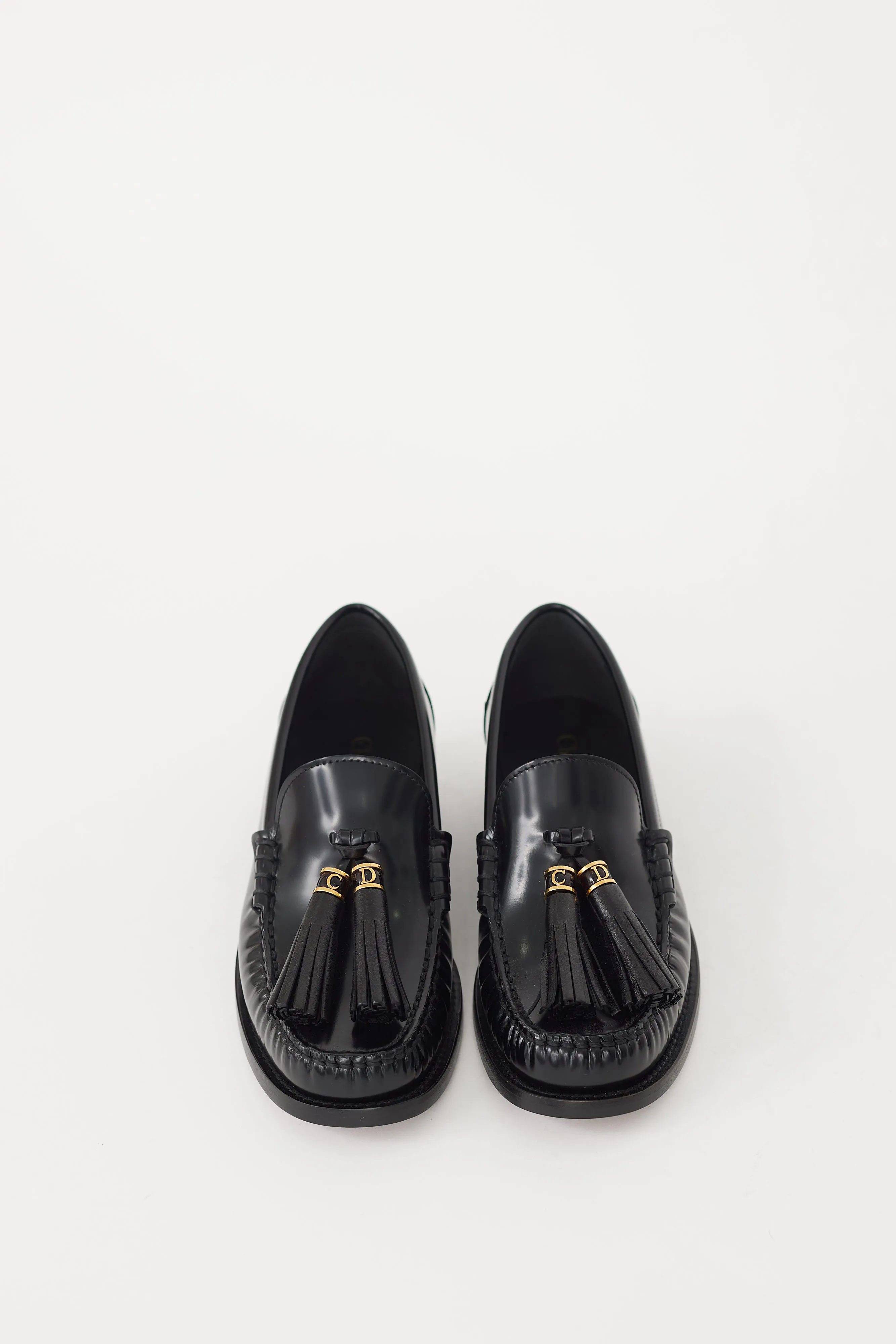 Black & Gold Leather D-Academy Loafer