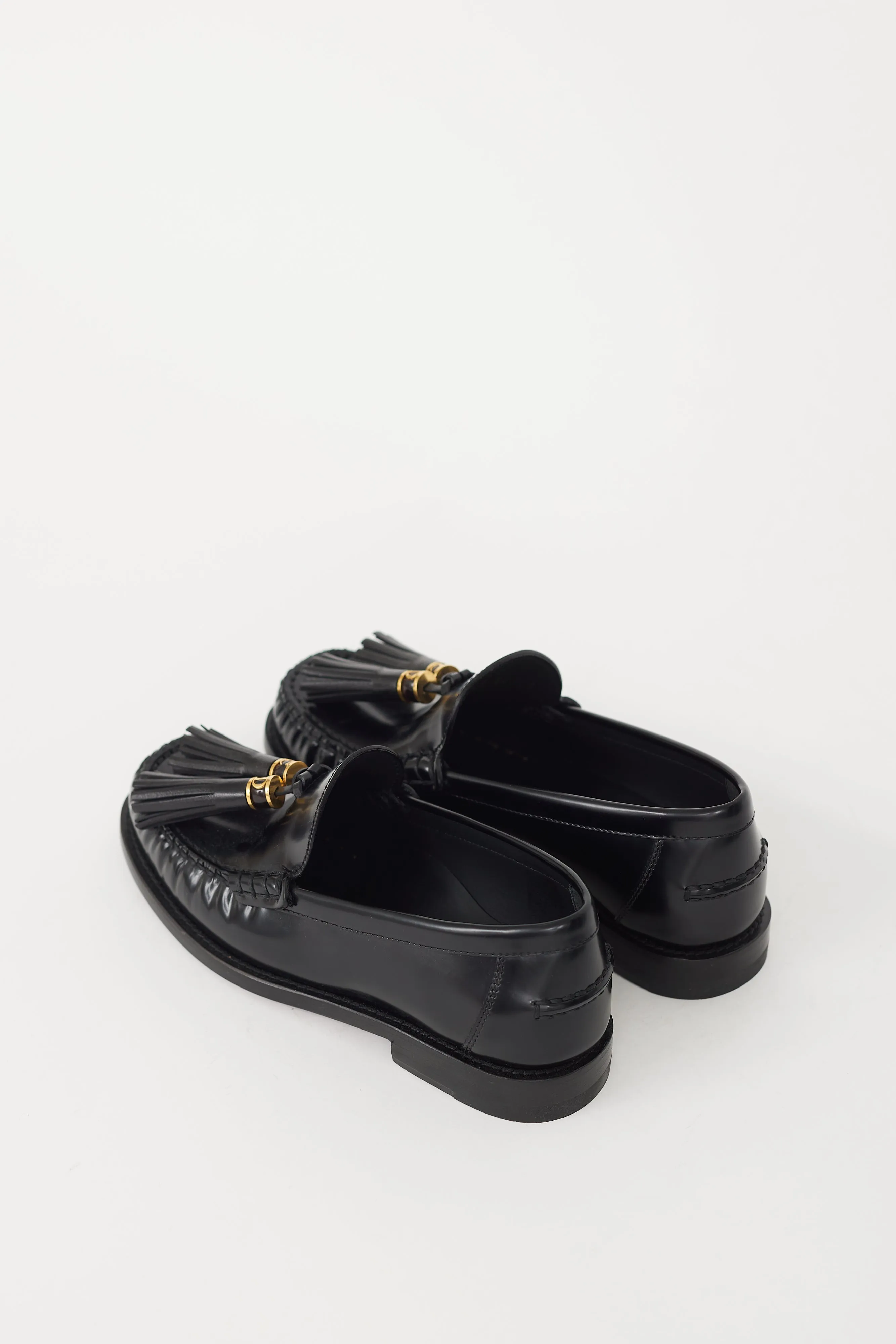 Black & Gold Leather D-Academy Loafer