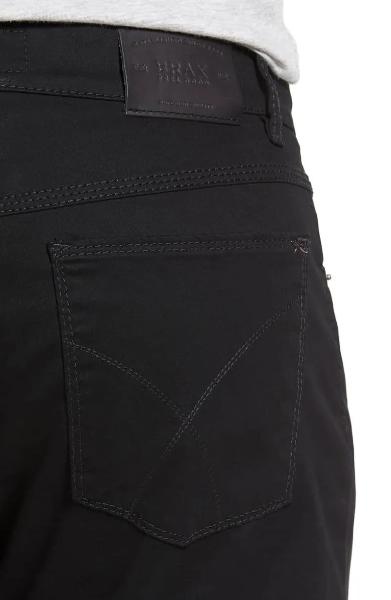 Black Cooper Fancy Marathon Stretch Cotton Trousers - Brax