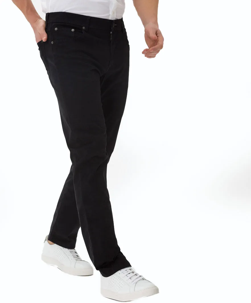 Black Cooper Fancy Marathon Stretch Cotton Trousers - Brax