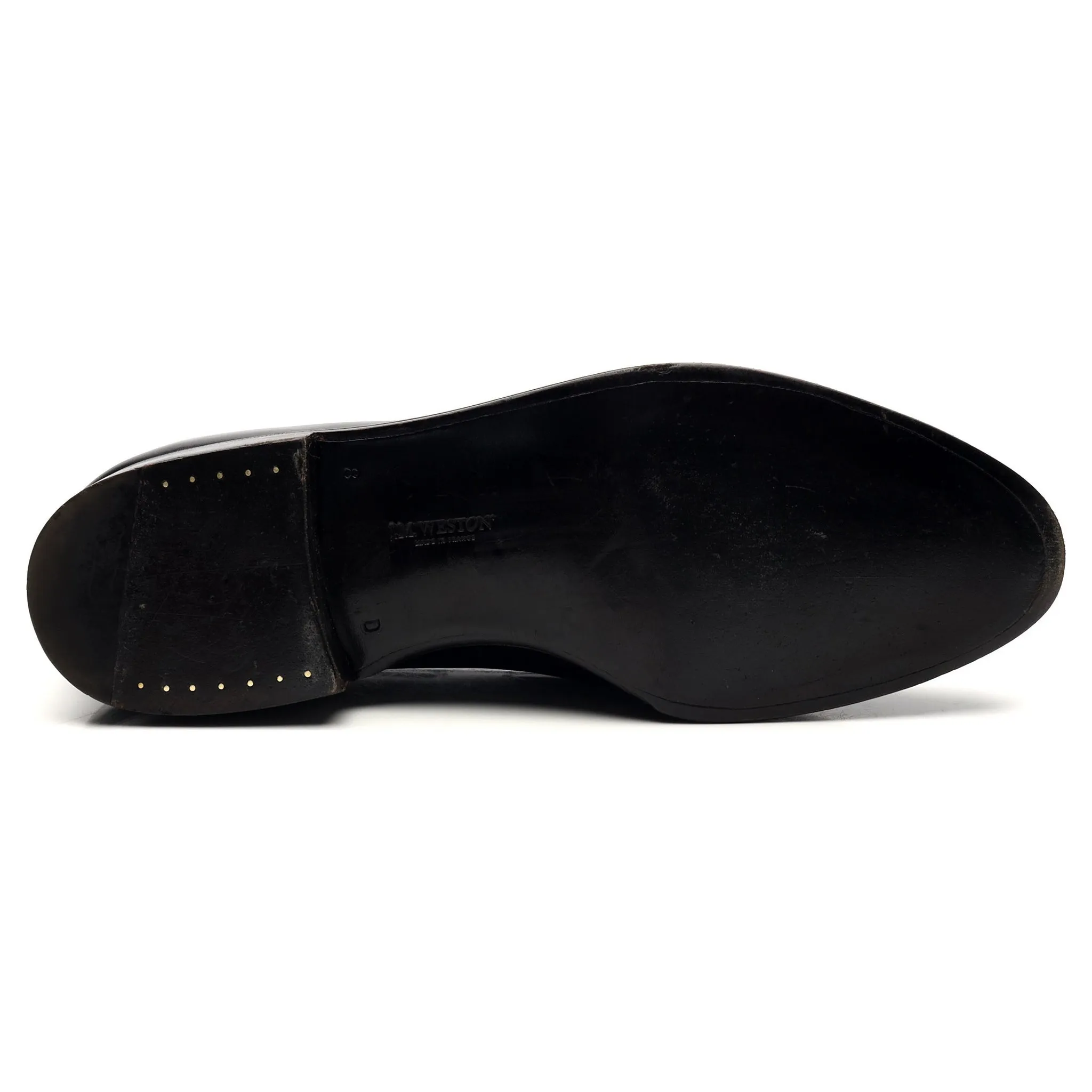 Black Leather Tassel Loafers 8 D UK 8.5