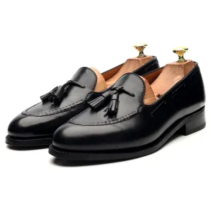 Black Leather Tassel Loafers 8 D UK 8.5