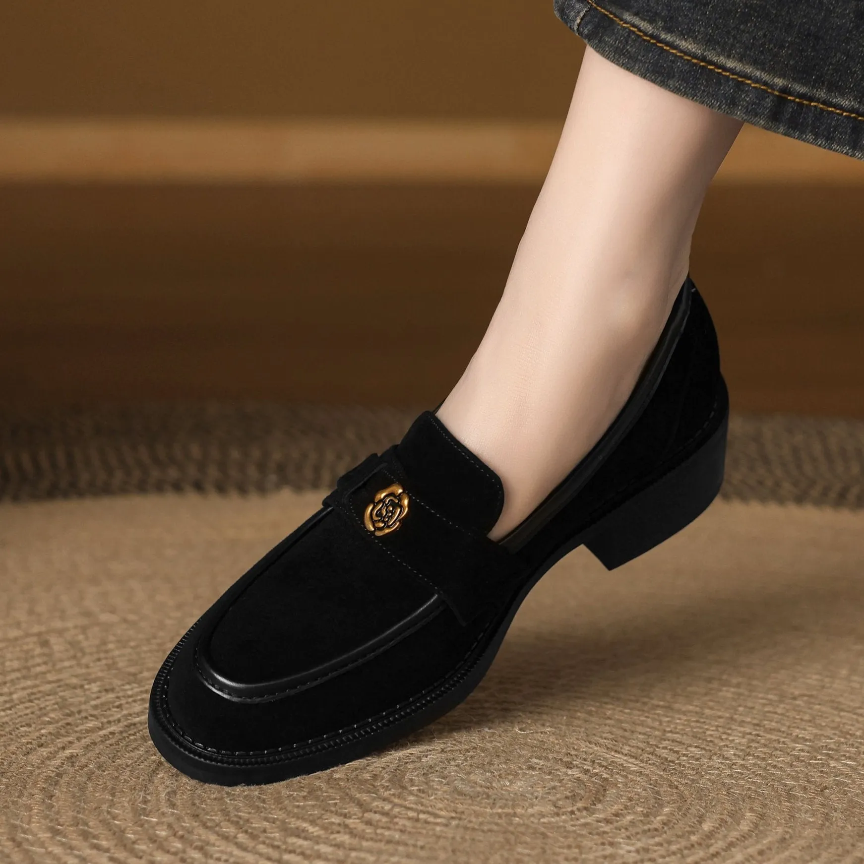 Business Casual Suede Leather Loafers Women's Shoes