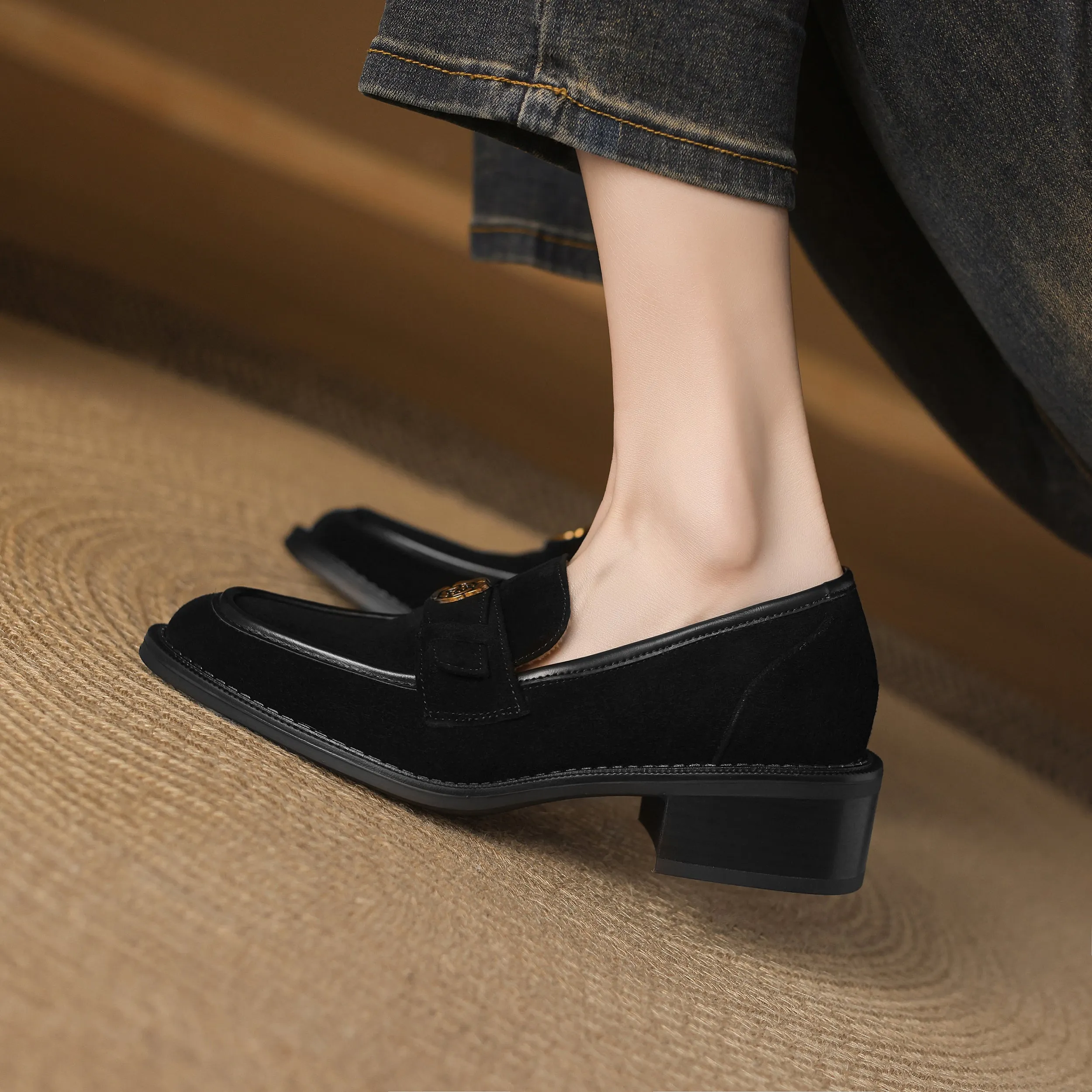 Business Casual Suede Leather Loafers Women's Shoes