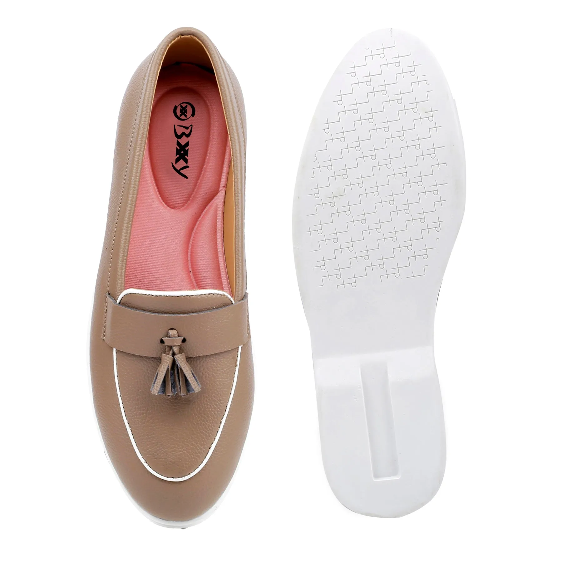 Bxxy's Textured Tassel Loafers for Women