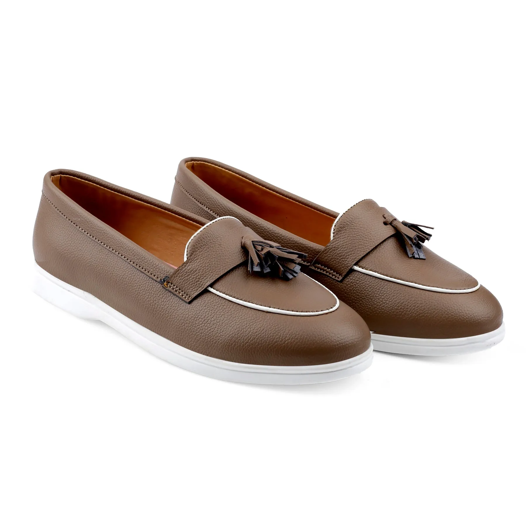 Bxxy's Textured Tassel Loafers for Women