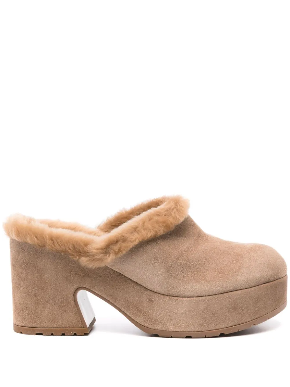 Camel Brown Platform Wedge Heels