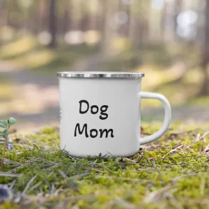 Camping Mug for Dog Moms - Ceramic Enamel Mug for Outdoor Adventures