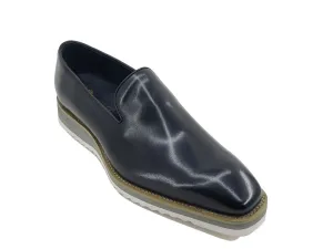 Carrucci Black Slip-On Men's Casual Loafer with Contrast Color Style KS515-03