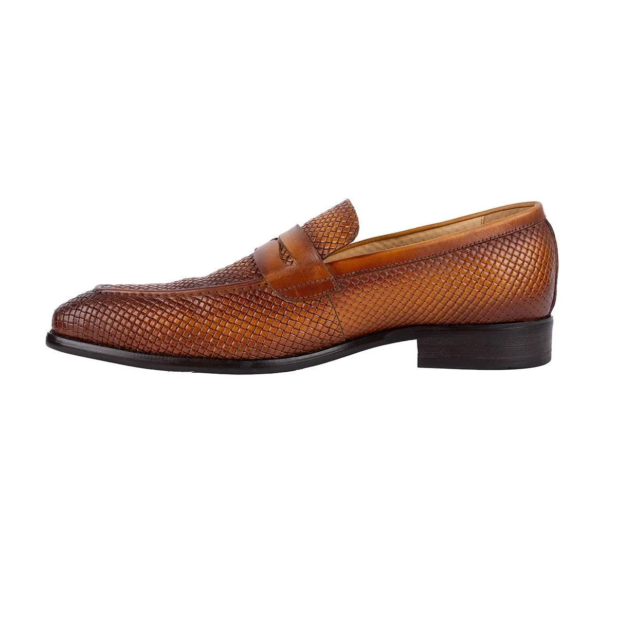 Carrucci Presidio Formal Slip Ons Leather Brown Colour For Men