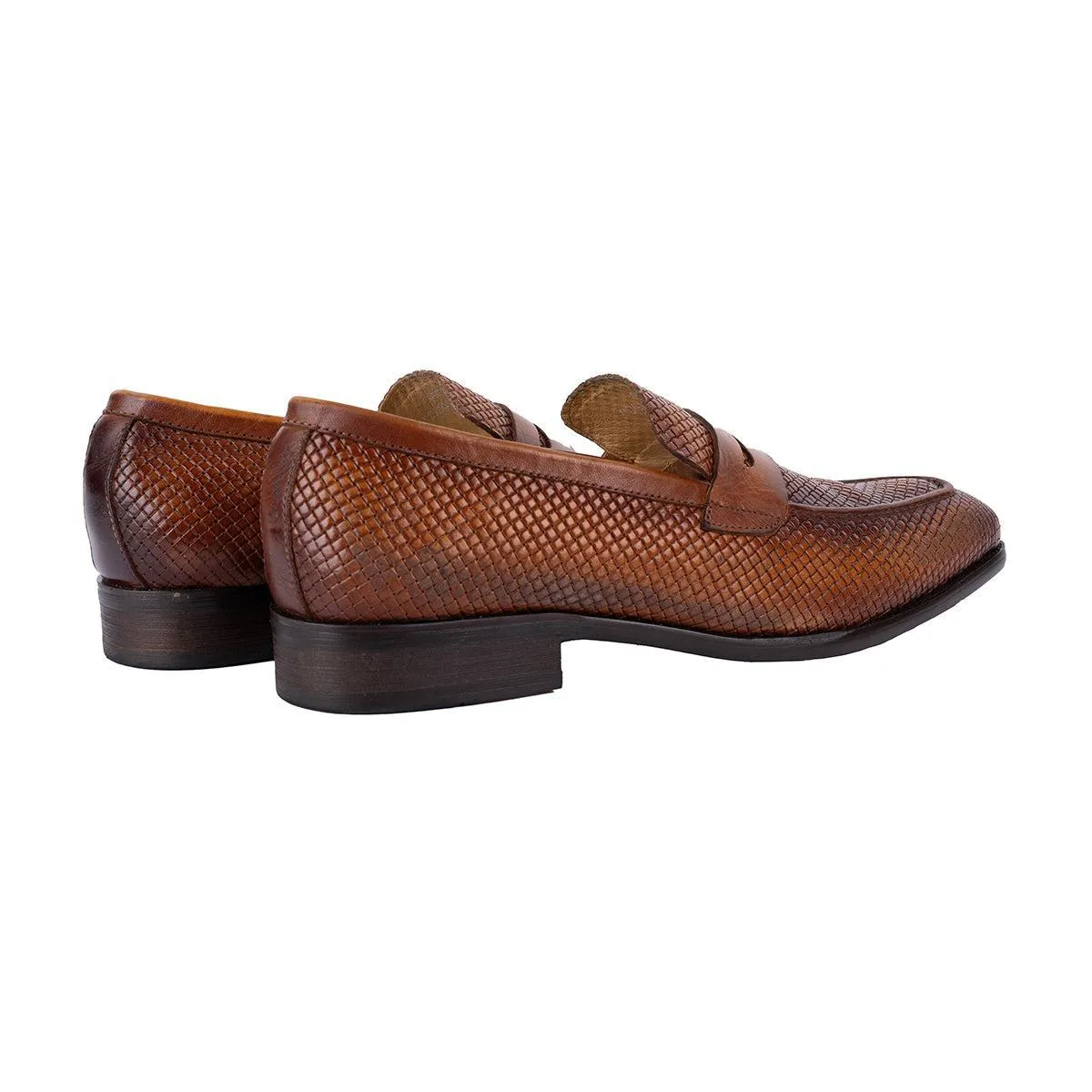 Carrucci Presidio Formal Slip Ons Leather Brown Colour For Men