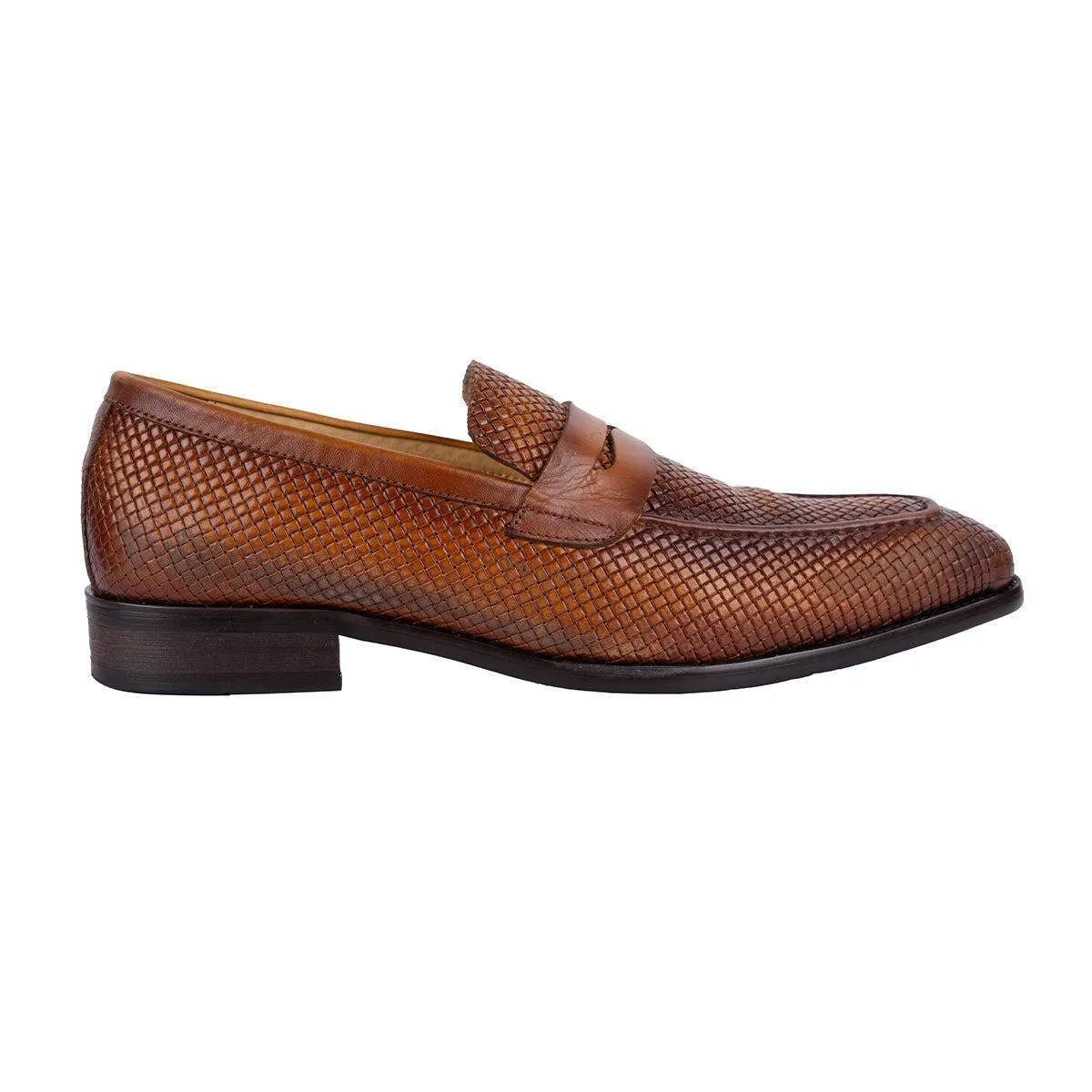 Carrucci Presidio Formal Slip Ons Leather Brown Colour For Men