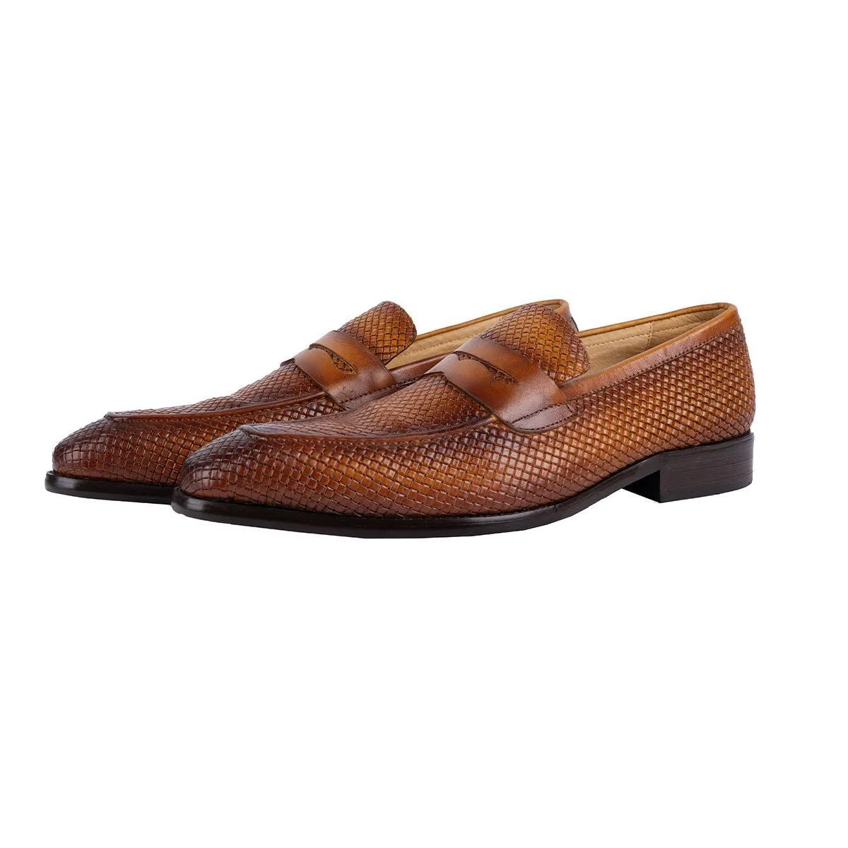 Carrucci Presidio Formal Slip Ons Leather Brown Colour For Men