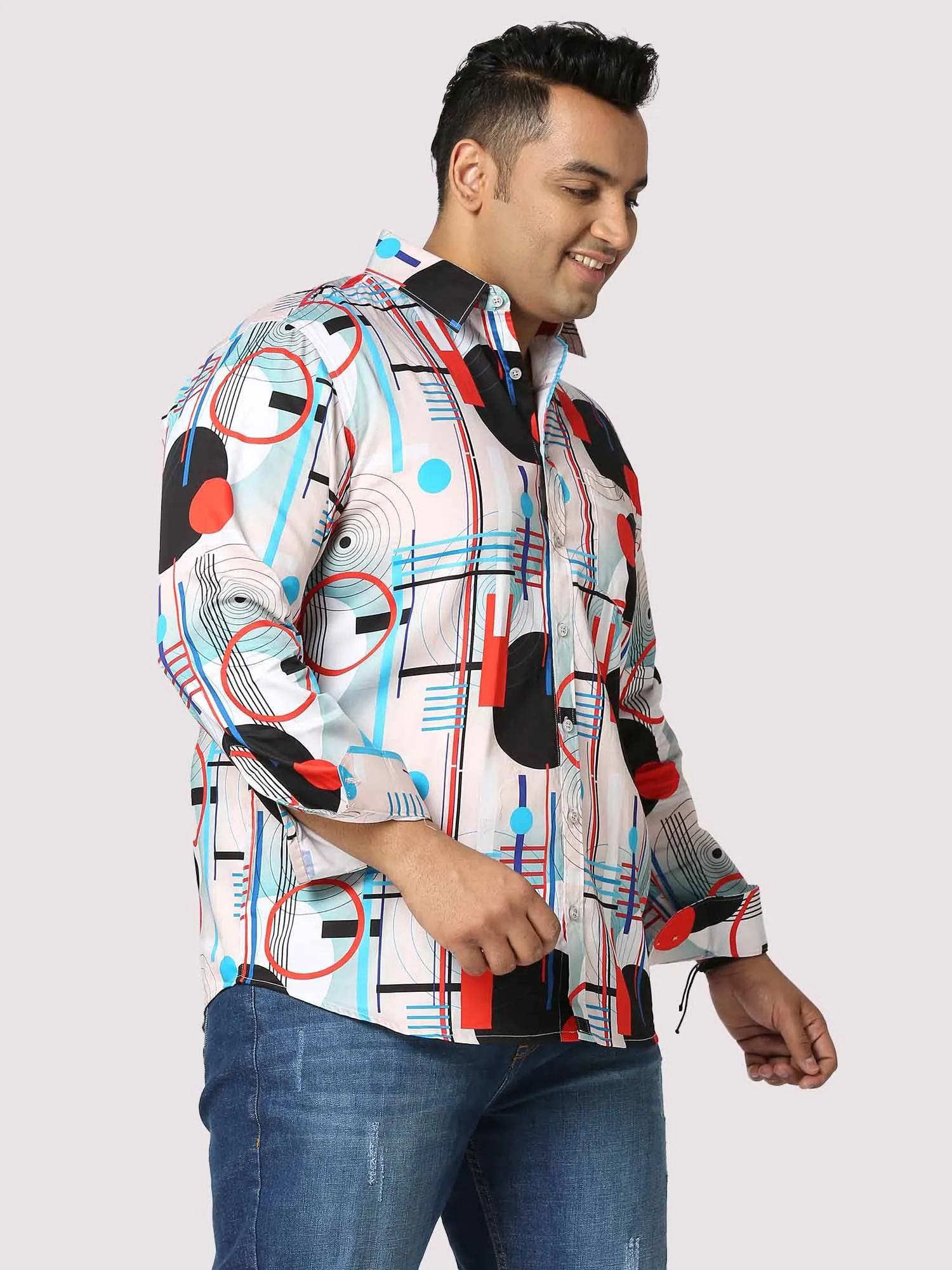 Circle Dance Printed Full Sleeve Men's Plus Size