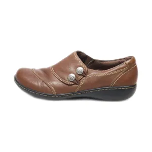 Clarks Bendables Loafers Leather Brown Colour For Women