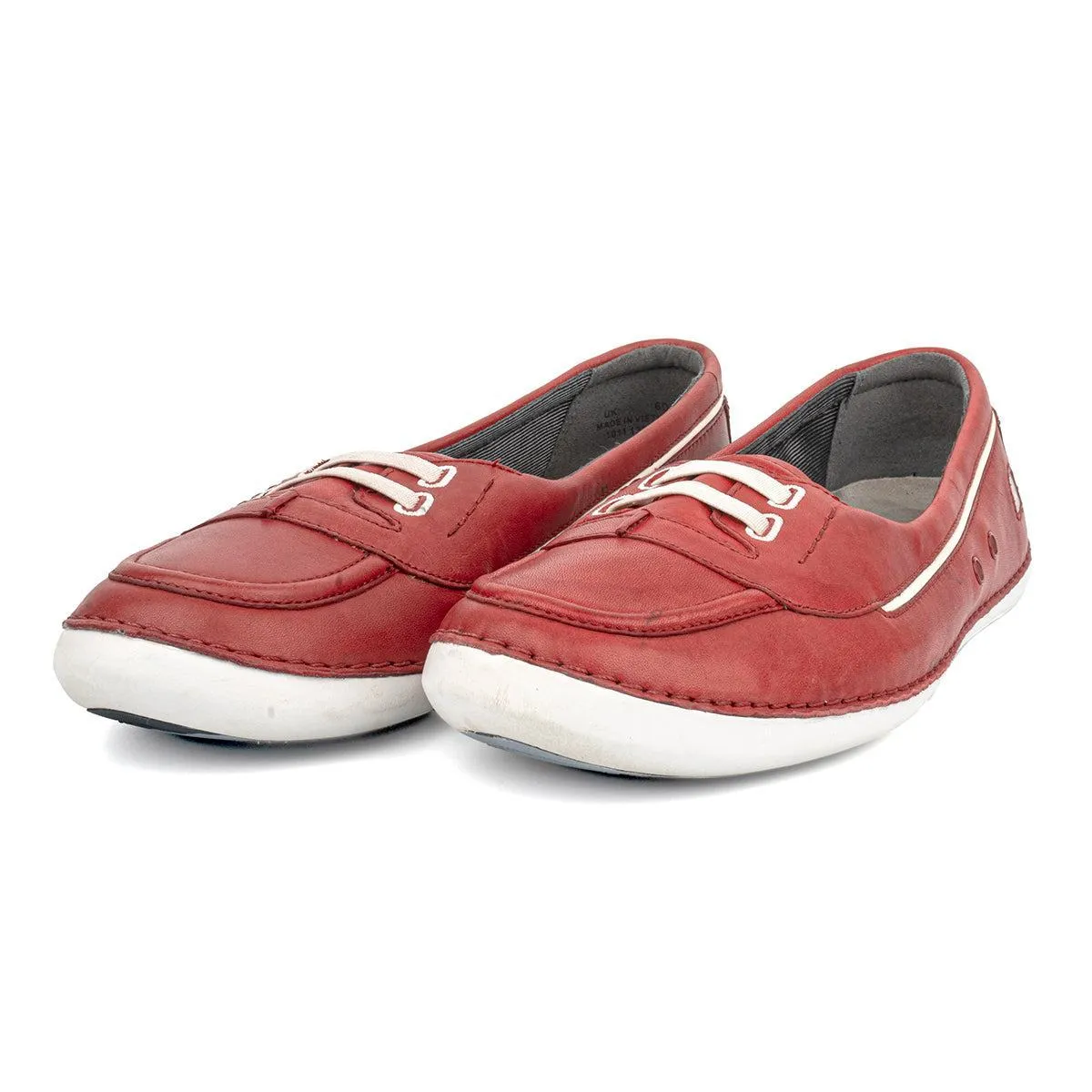 Clarks Casual Loafers Leather Red Colour For Women