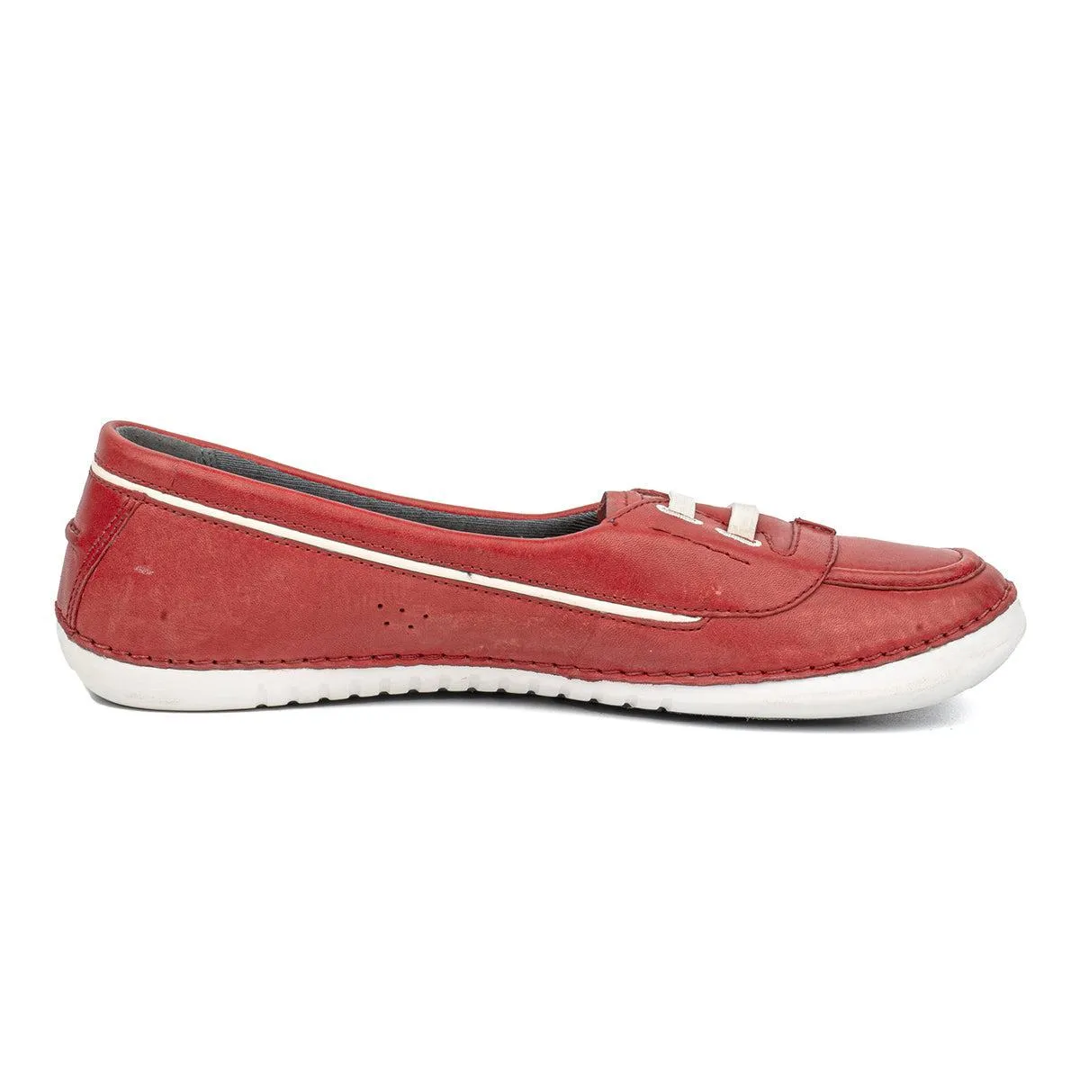 Clarks Casual Loafers Leather Red Colour For Women