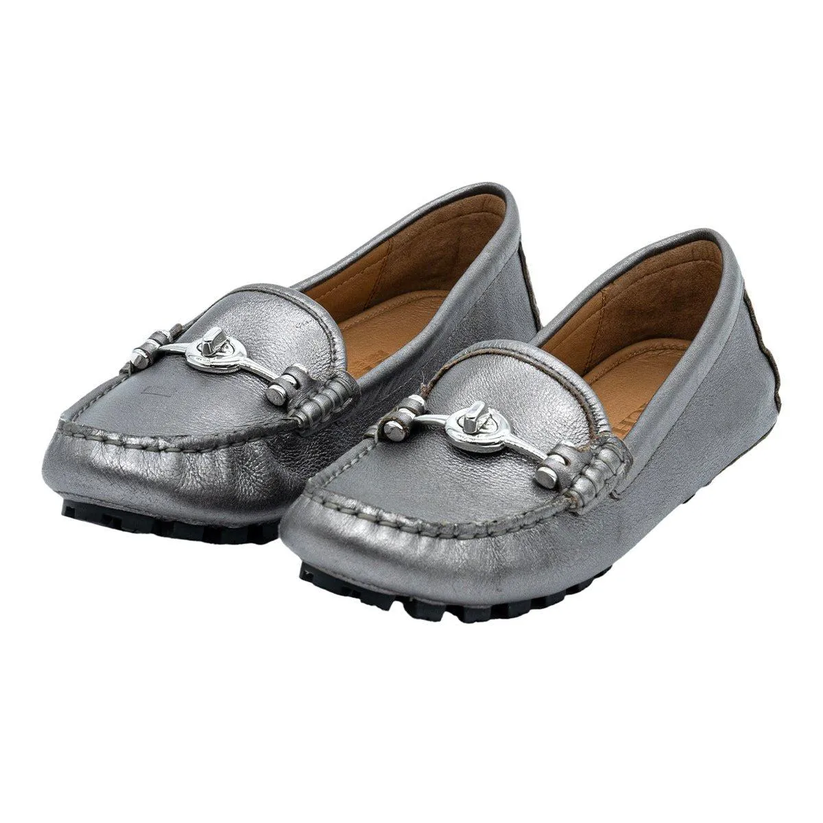 Coach Arlene Casual Loafers Leather Silver Colour For Women