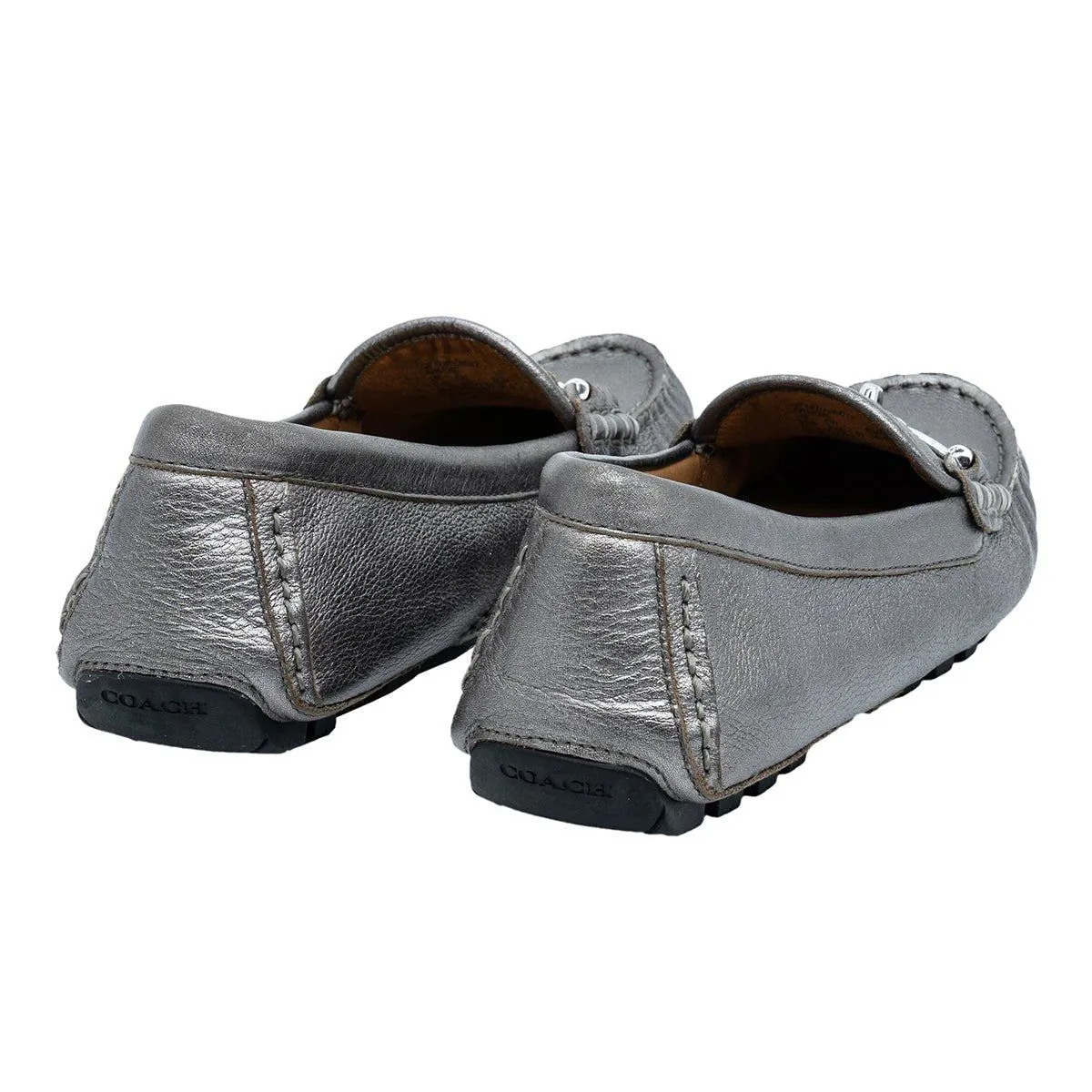 Coach Arlene Casual Loafers Leather Silver Colour For Women