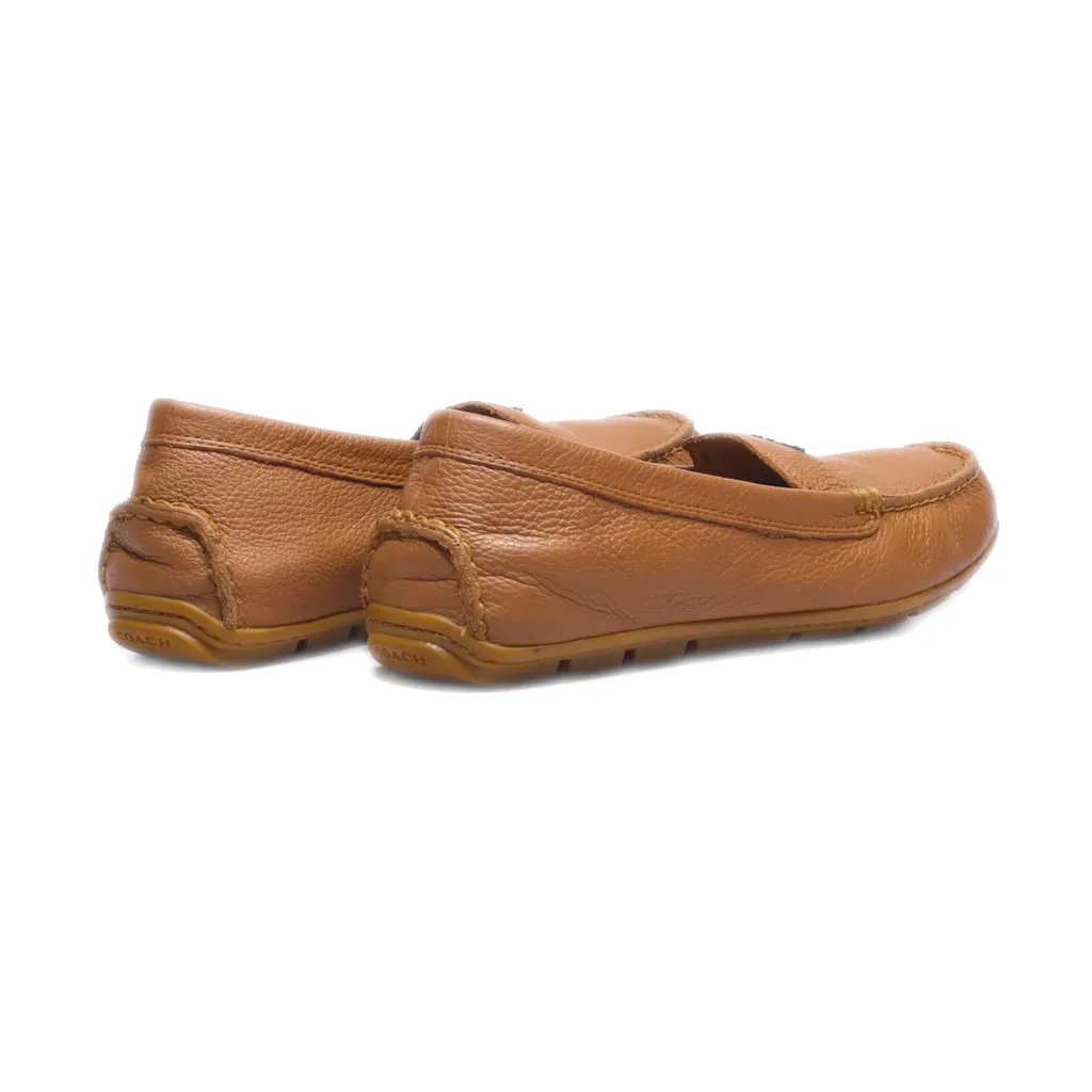 Coach Mary Lock Up Loafers Leather Brown Colour For Women