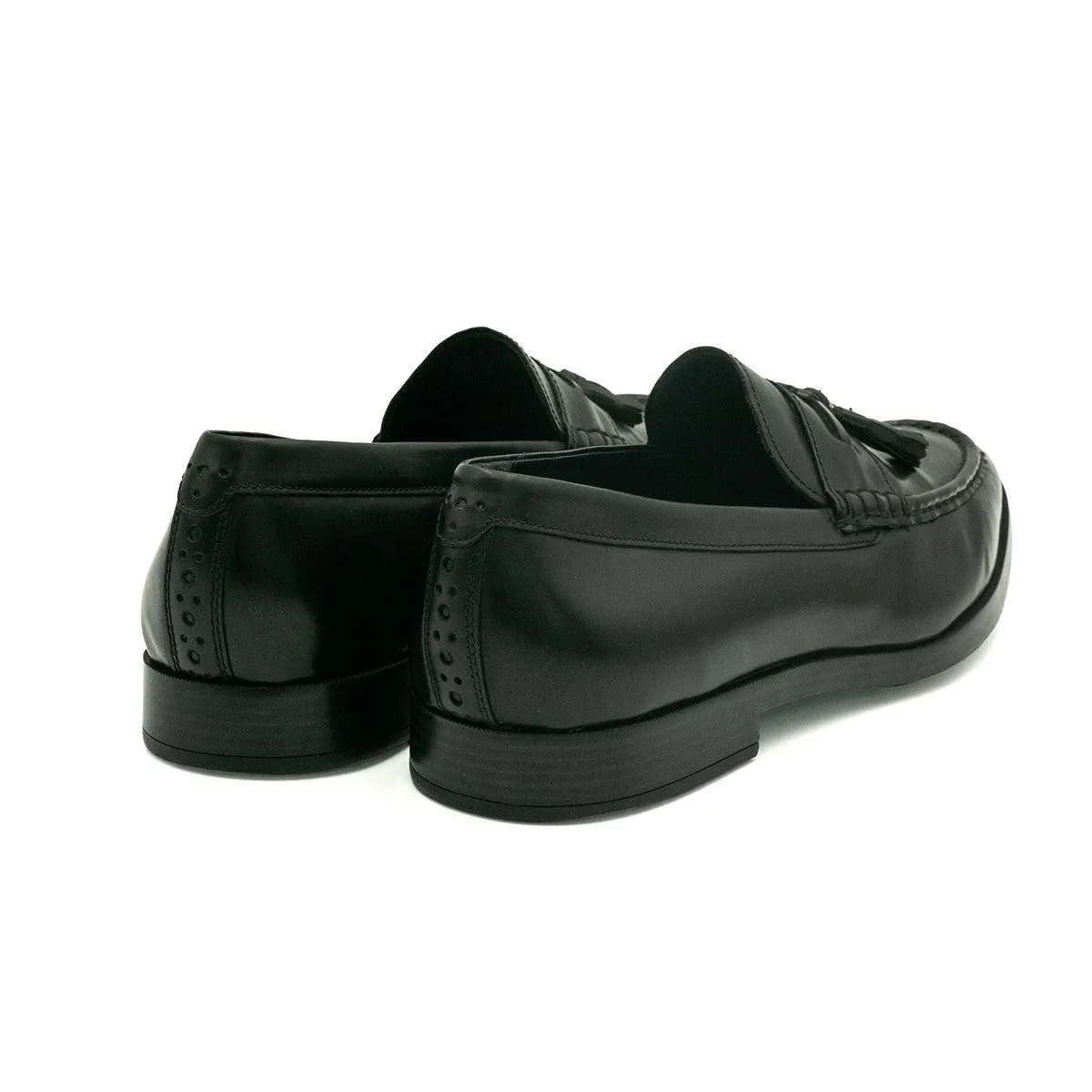 Cole Haan Jefferson Grand Tassel Formal Slip Ons Leather Black Colour For Men