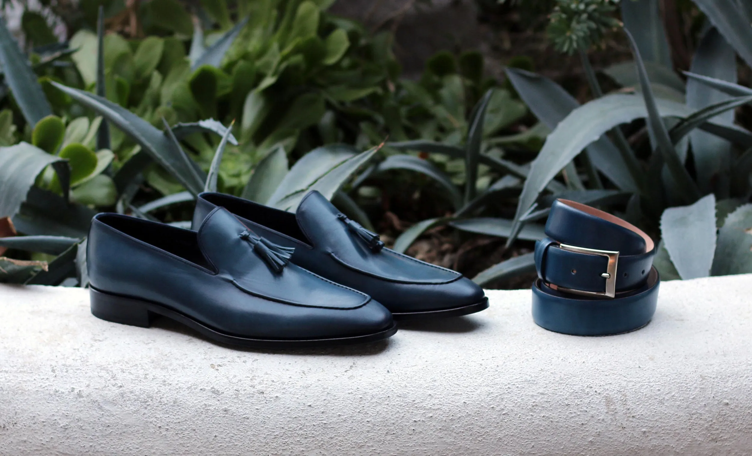 Corrente Calfskin Tasseled Loafer Blue