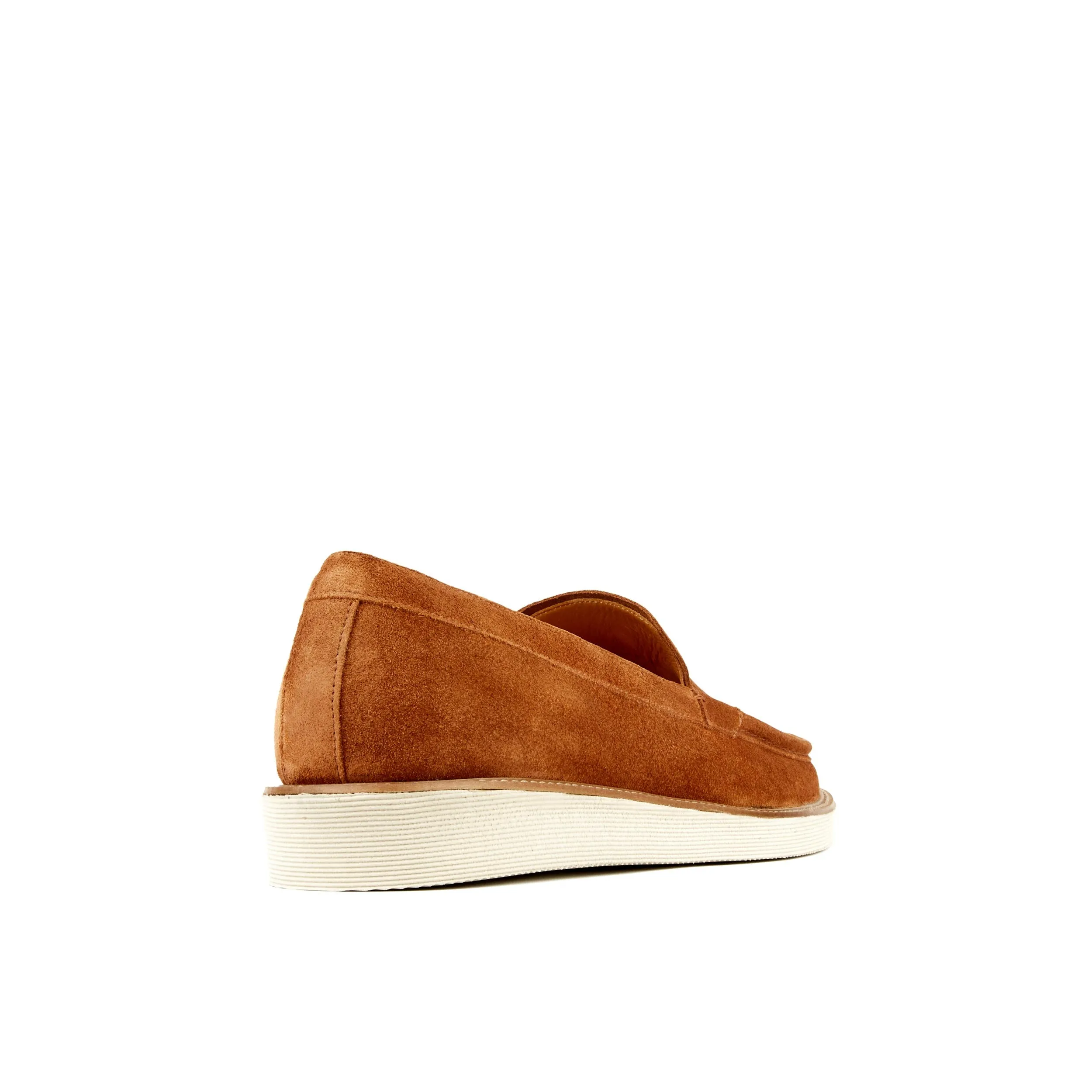 Cruz - Camel - Men's tan suede leather casual slip on with padded insoles