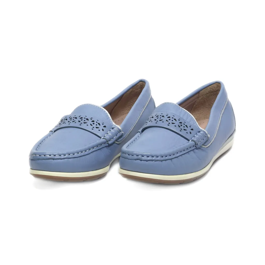 Damart Loafers Leather Blue Colour For Women