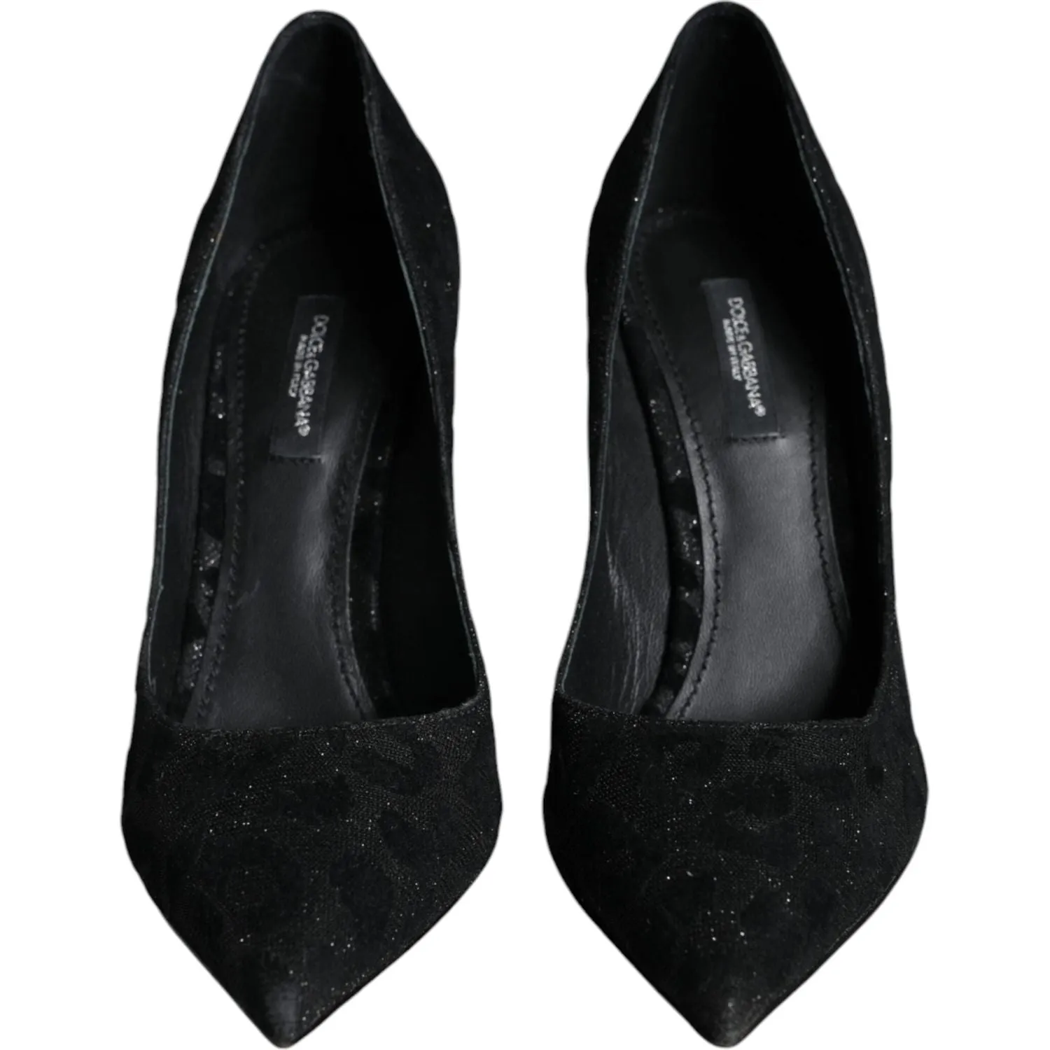 Dolce & Gabbana Black Leopard Lurex High Heels Pumps Shoes